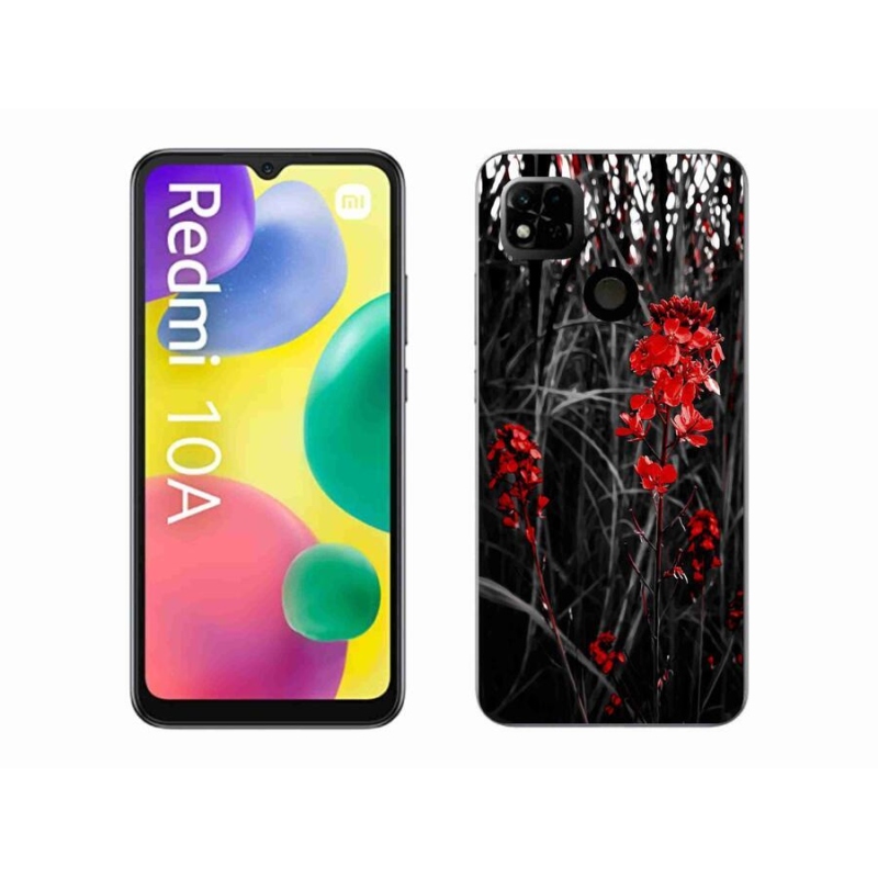 Gél borítás mmCase a Xiaomi Redmi 10A - piros növényhez