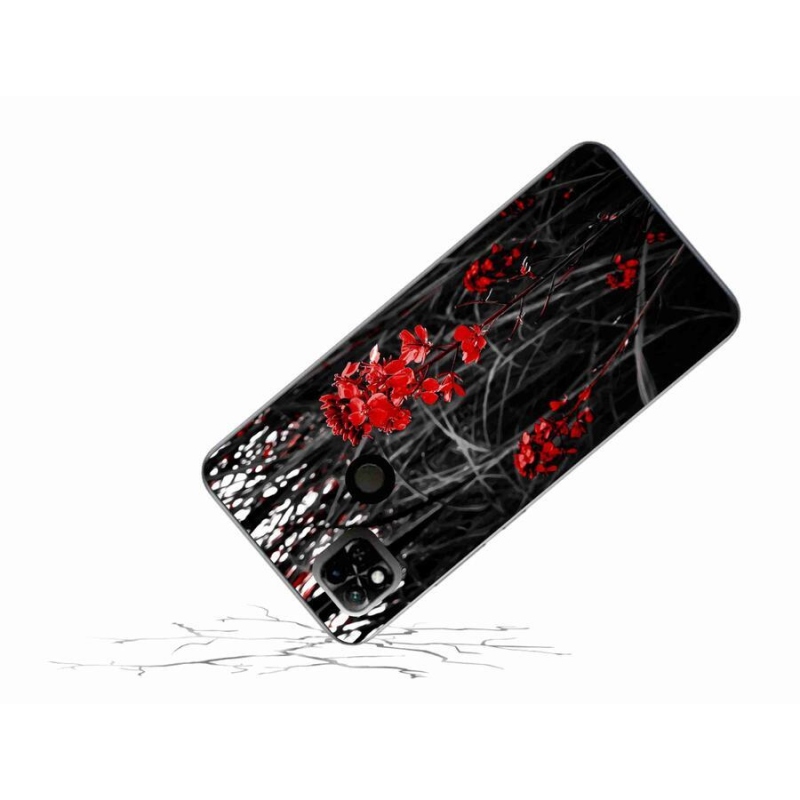 Gél borítás mmCase a Xiaomi Redmi 10A - piros növényhez
