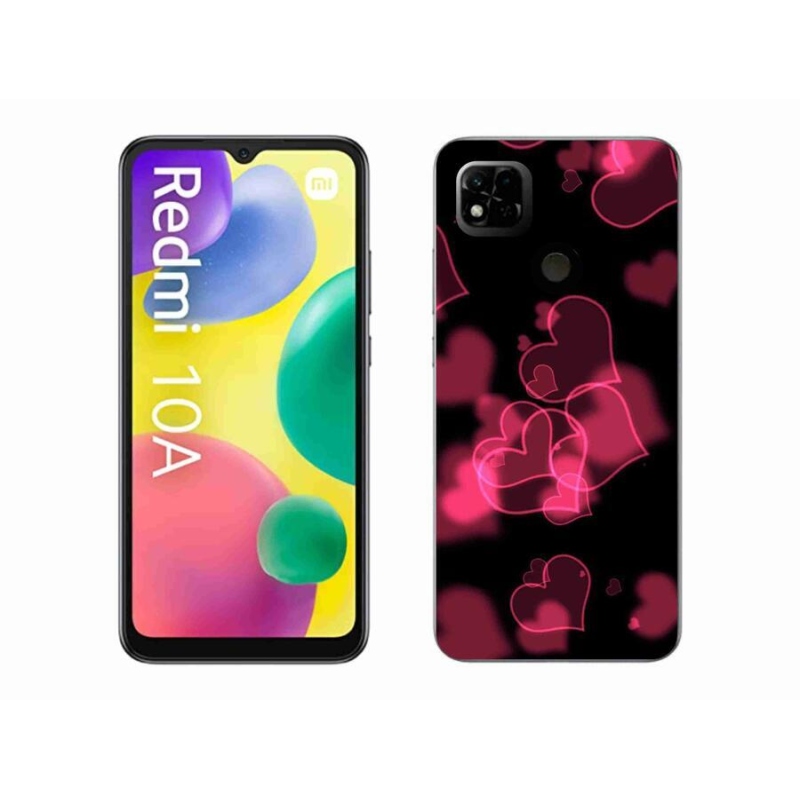 Gél borítás mmCase a Xiaomi Redmi 10A számára - piros szívek