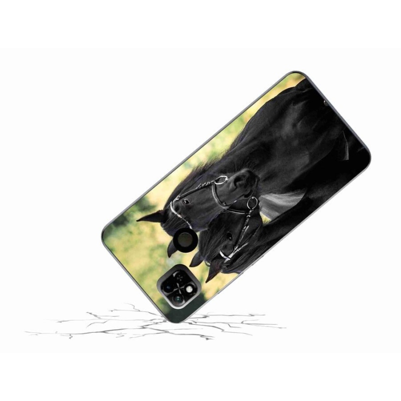 Gél borítás mmCase a Xiaomi Redmi 10A számára - két fekete ló