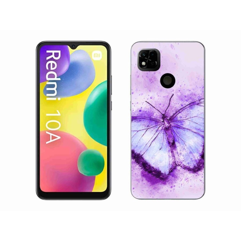 Gél borítás mmCase a Xiaomi Redmi 10A számára - lila pillangó