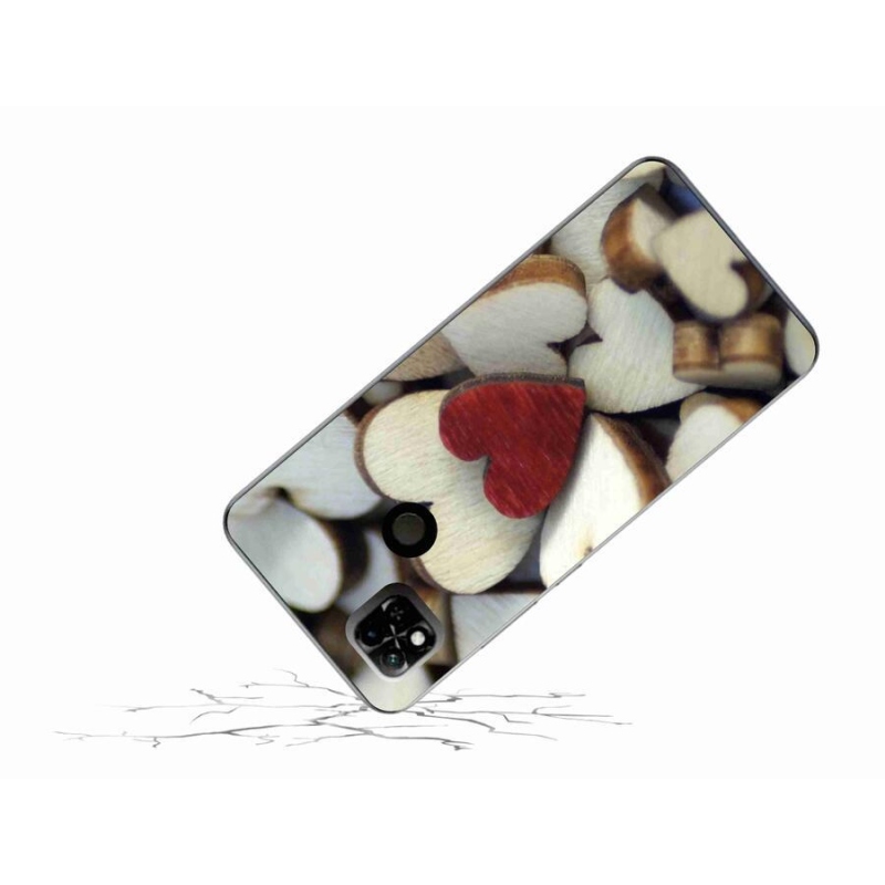 Gél borítás mmCase a Xiaomi Redmi 10A számára - gravírozott piros szív