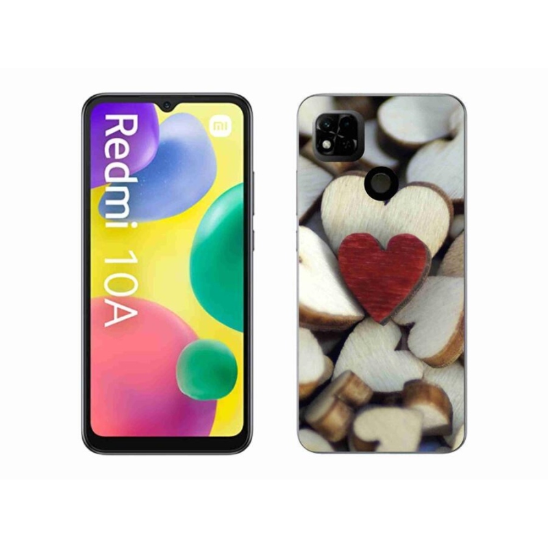 Gél borítás mmCase a Xiaomi Redmi 10A számára - gravírozott piros szív