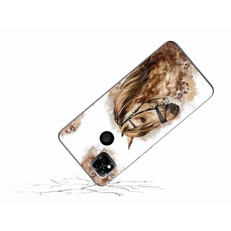 Gél borító mmCase a Xiaomi Redmi 10A számára - barna rajzfilm ló