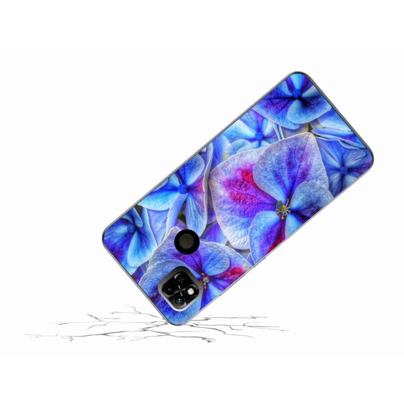 Gél borító mmCase a Xiaomi Redmi 10A - kék virágok 1