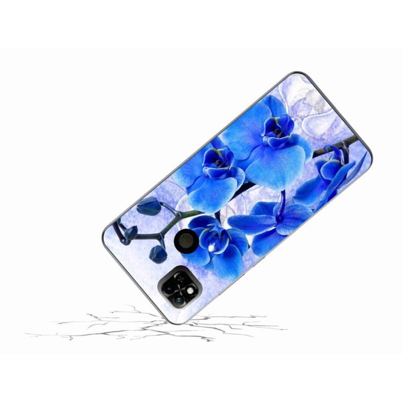 Gél borító mmCase a Xiaomi Redmi 10A számára - kék virágok
