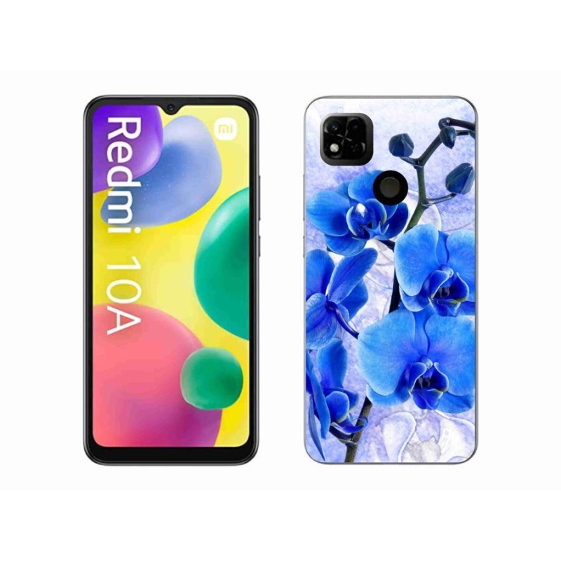 Gél borító mmCase a Xiaomi Redmi 10A számára - kék virágok