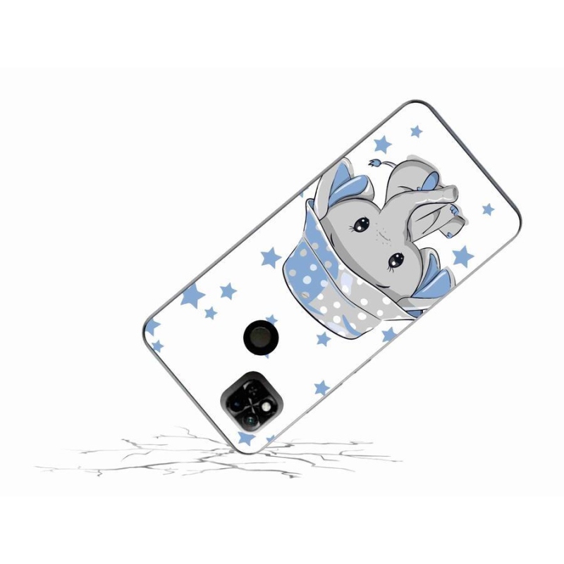 Gél borítás mmCase a Xiaomi Redmi 10A számára - kék elefánt