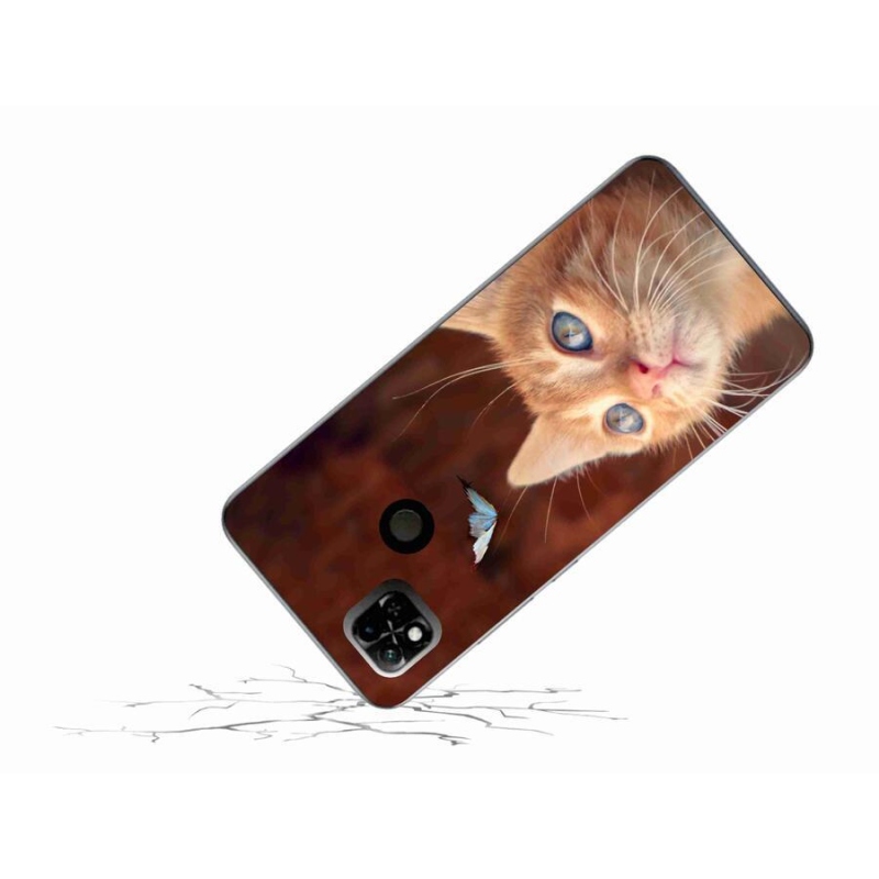 Gél borítás mmCase a Xiaomi Redmi 10A számára - pillangó és cica