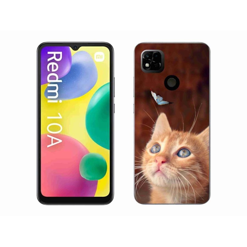 Gél borítás mmCase a Xiaomi Redmi 10A számára - pillangó és cica