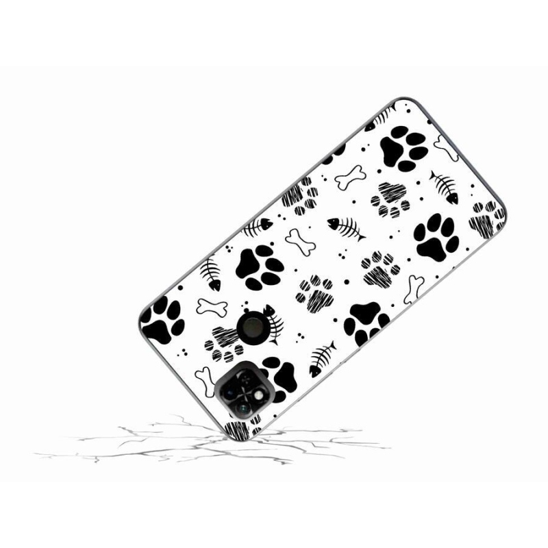 Gél borítás mmCase a Xiaomi Redmi 10A számára - kutyamancsok 1