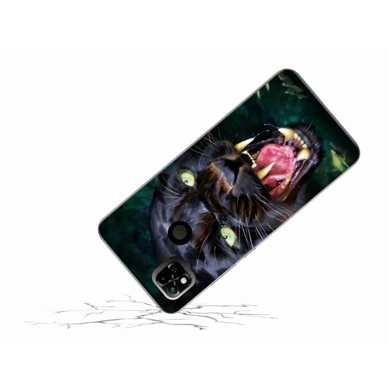 Gél borítás mmCase a Xiaomi Redmi 10A számára - dühös fekete párduc