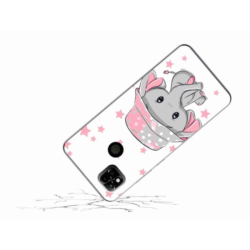 Gél borítás mmCase a Xiaomi Redmi 10A számára - rózsaszín elefánt