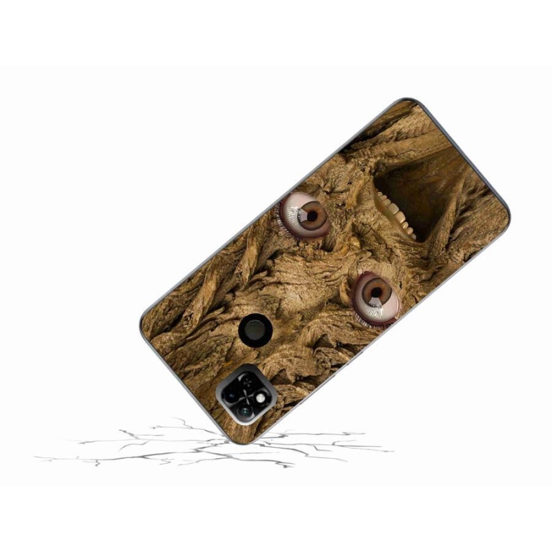 Gél borító mmCase a Xiaomi Redmi 10A számára - vidám fa szemekkel