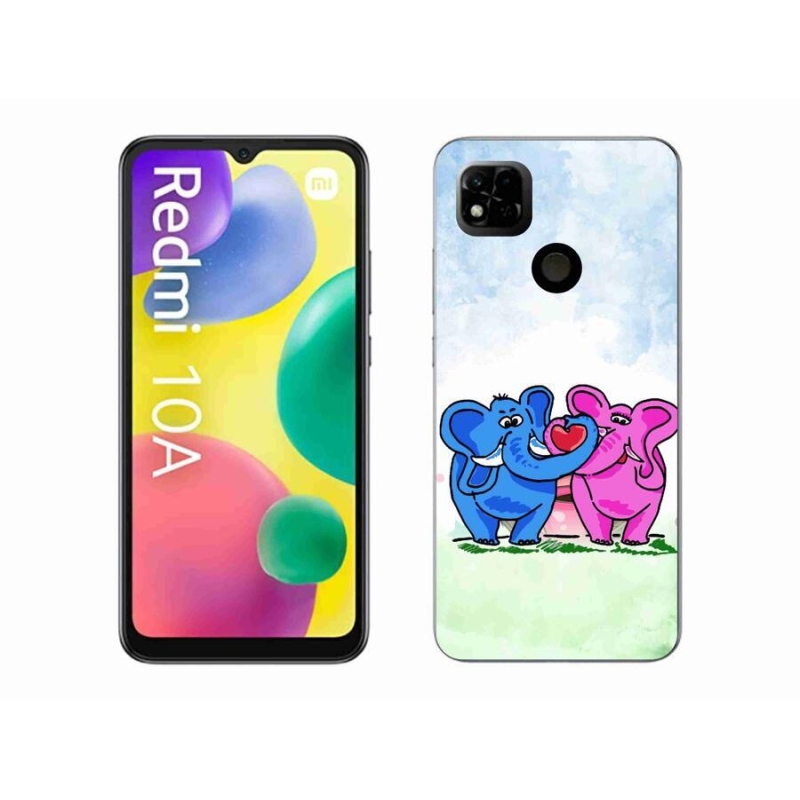 Gél borító mmCase a Xiaomi Redmi 10A számára - szerelmes elefántok