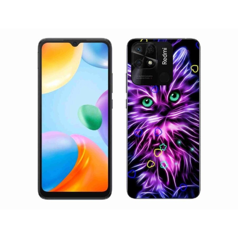 Gél borító mmCase a Xiaomi Redmi 10C-hez - absztrakt macska