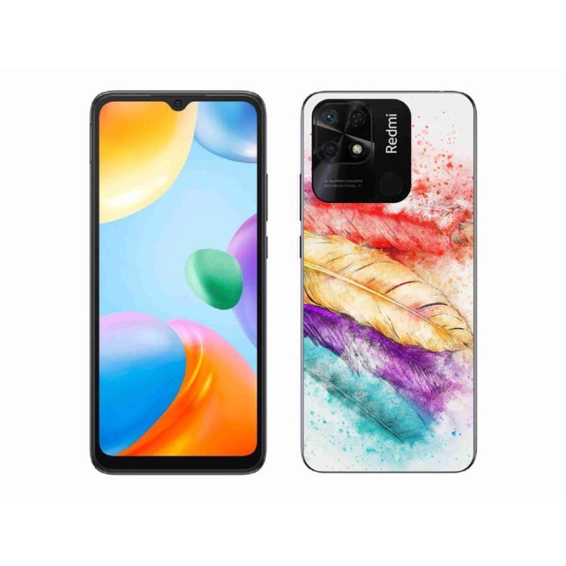 Gél borítás mmCase a Xiaomi Redmi 10C-hez - színes tollakkal