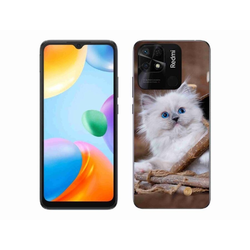 Gél borítás mmCase a Xiaomi Redmi 10C-hez - fehér cica