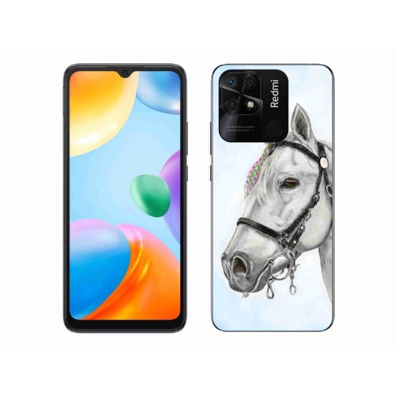 Gél borítás mmCase a Xiaomi Redmi 10C-hez - fehér ló 1