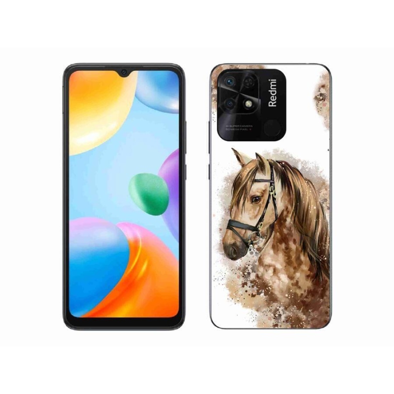 Gél borító mmCase a Xiaomi Redmi 10C-hez - barna rajzfilm ló