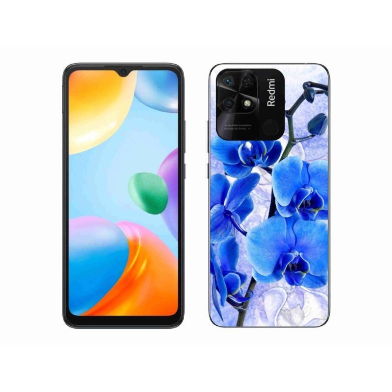 Gél borítás mmCase a Xiaomi Redmi 10C-hez - kék virágok