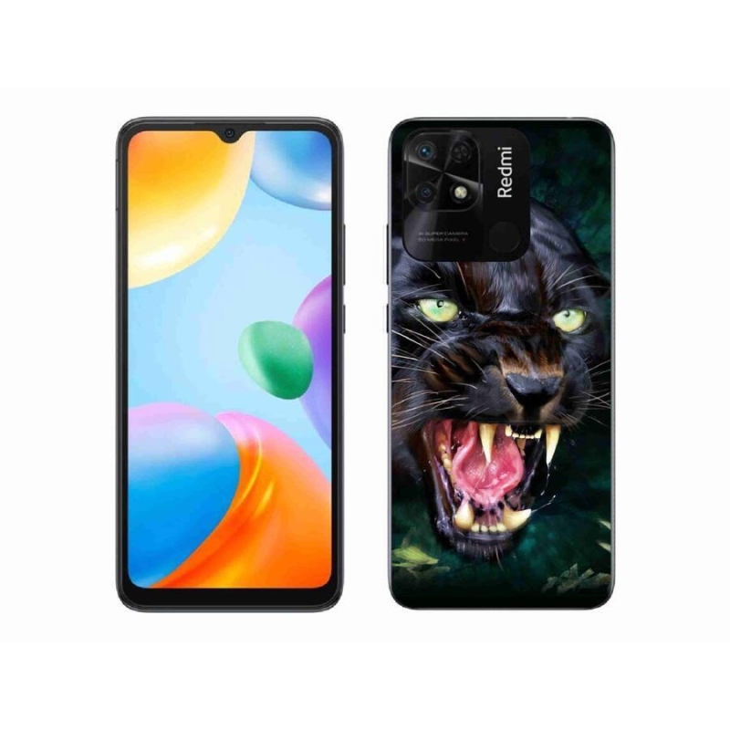 Gél borítás mmCase a Xiaomi Redmi 10C-hez - dühös fekete párduc