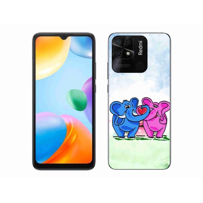 Gél borítás mmCase a Xiaomi Redmi 10C-hez - szerelmes elefántok