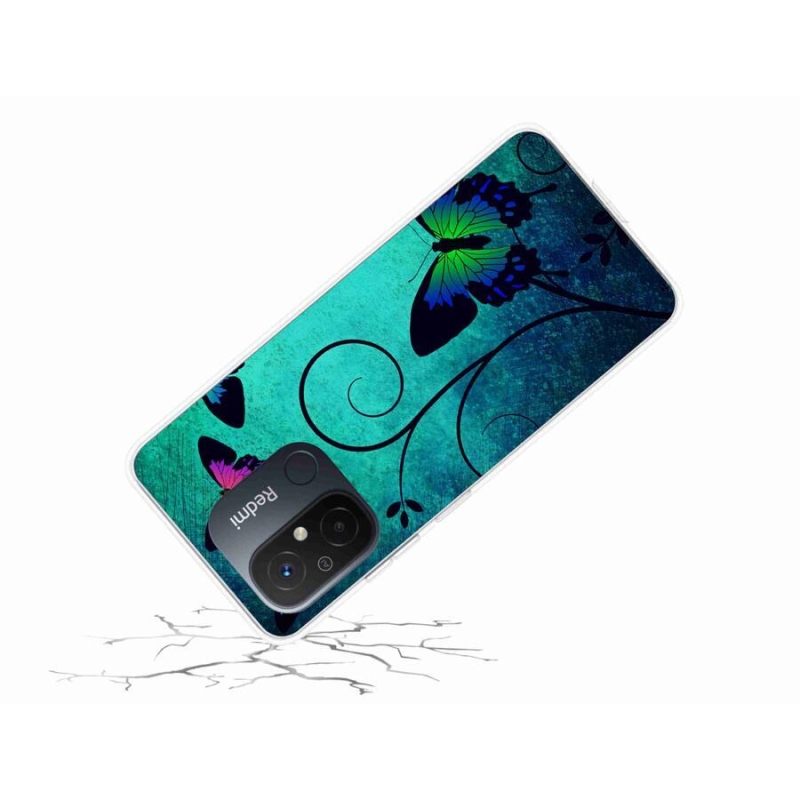 Gél borítás mmCase a Xiaomi Redmi 12C-hez - színes pillangók