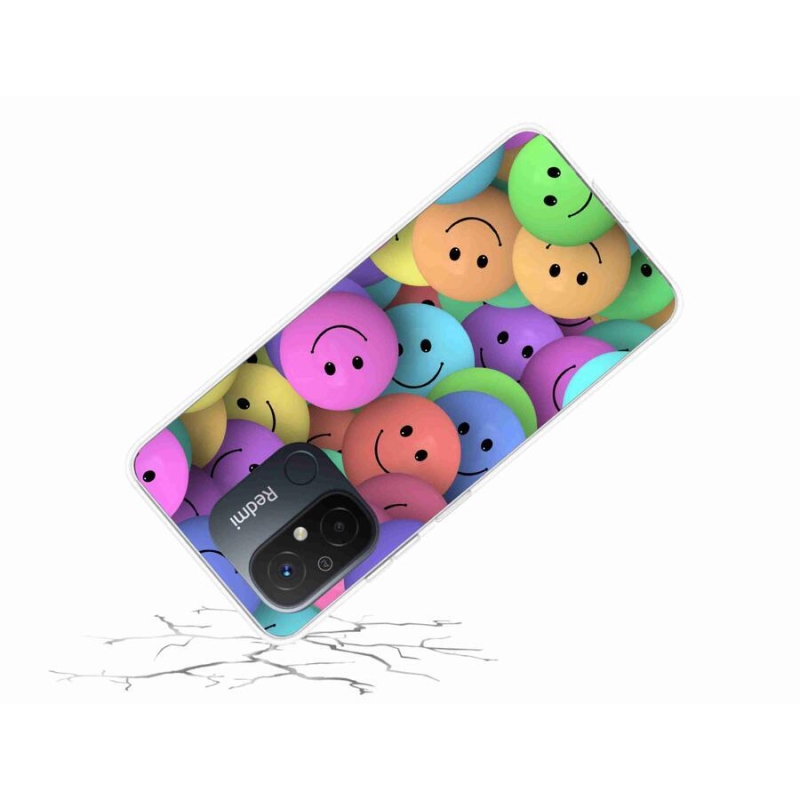 Gél borítás mmCase a Xiaomi Redmi 12C-hez - színes smiley-k