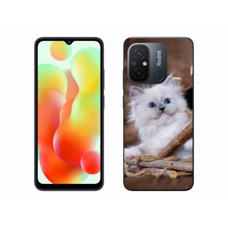 Gél borítás mmCase a Xiaomi Redmi 12C-hez - fehér cica