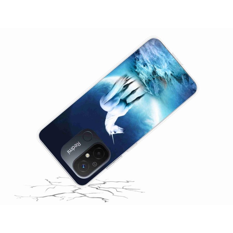 Gél borítás mmCase a Xiaomi Redmi 12C-hez - fehér egyszarvú