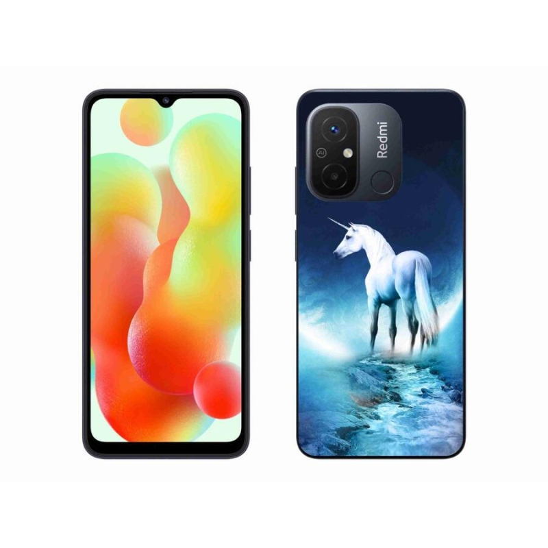 Gél borítás mmCase a Xiaomi Redmi 12C-hez - fehér egyszarvú