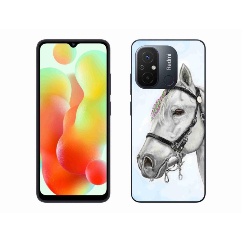 Gél borítás mmCase a Xiaomi Redmi 12C-hez - fehér ló 1