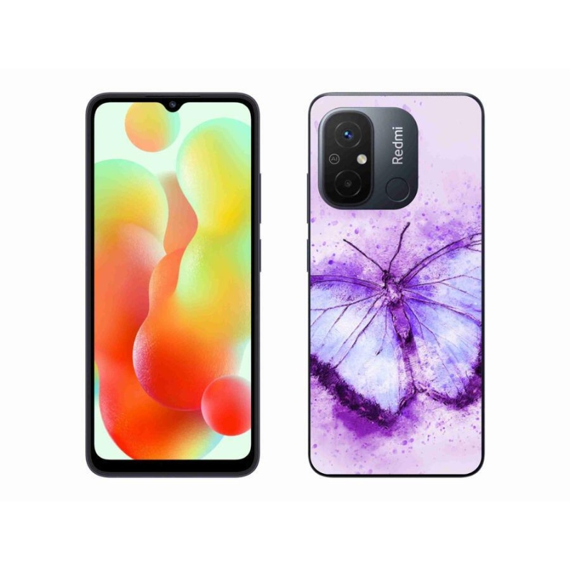Gél borítás mmCase a Xiaomi Redmi 12C-hez - lila pillangó