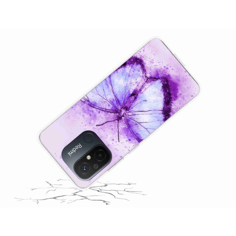 Gél borítás mmCase a Xiaomi Redmi 12C-hez - lila pillangó