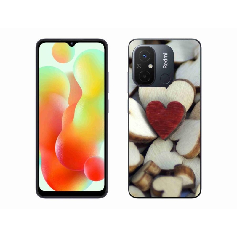 Gél borítás mmCase a Xiaomi Redmi 12C-hez - gravírozott piros szív