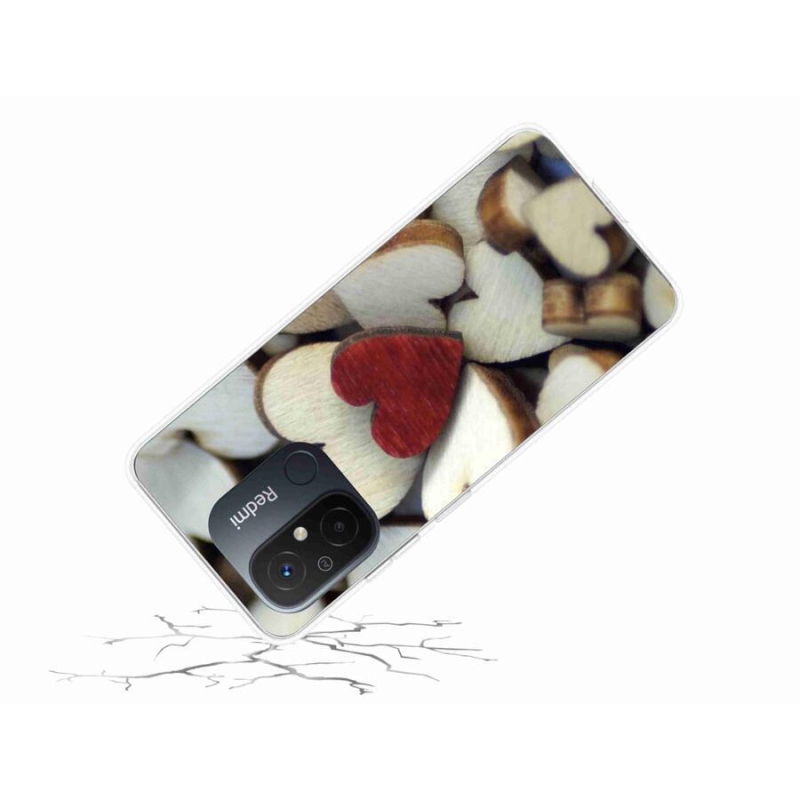 Gél borítás mmCase a Xiaomi Redmi 12C-hez - gravírozott piros szív