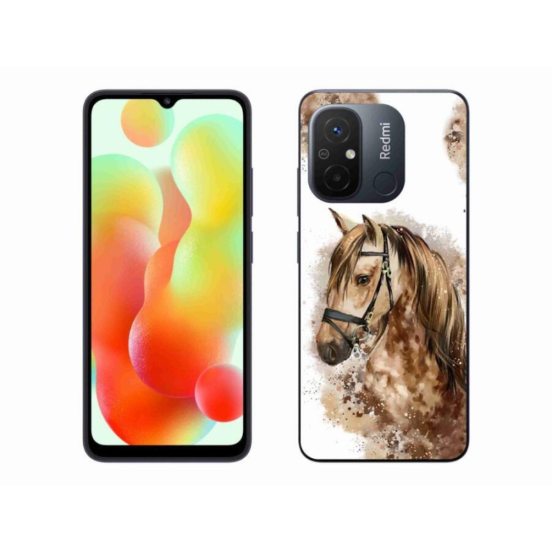 Gél borítás mmCase a Xiaomi Redmi 12C-hez - barna rajzfilm ló