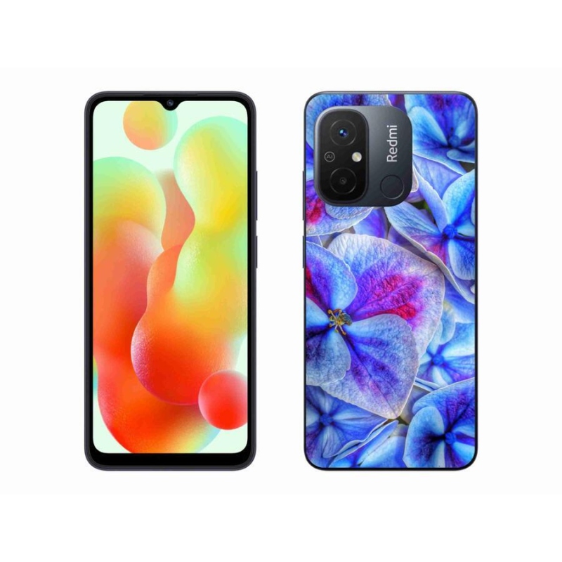Gél borítás mmCase a Xiaomi Redmi 12C-hez - kék virágok 1