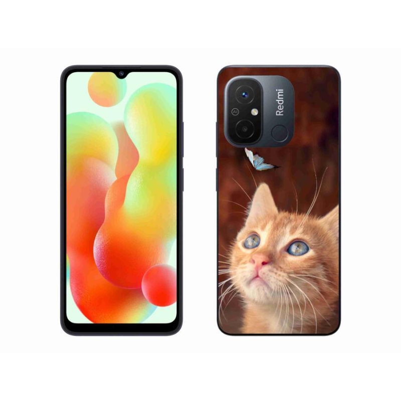 Gél borítás mmCase a Xiaomi Redmi 12C-hez - pillangó és cica