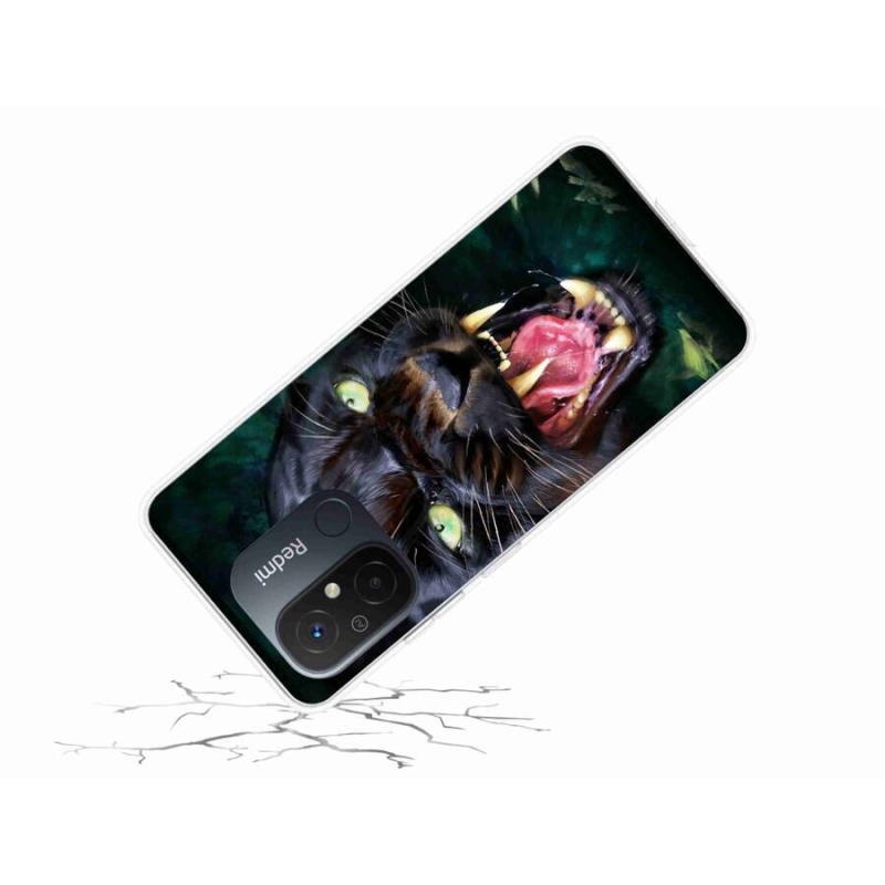 Gél borítás mmCase a Xiaomi Redmi 12C-hez - dühös fekete párduc