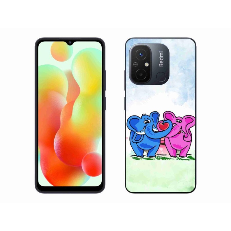 Gél borítás mmCase a Xiaomi Redmi 12C-hez - szerelmes elefántok