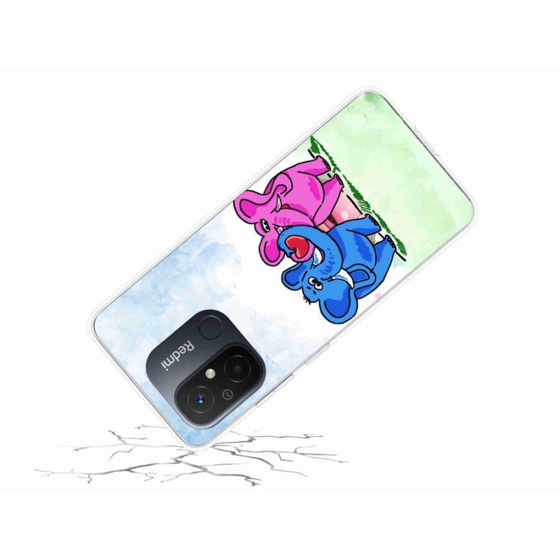 Gél borítás mmCase a Xiaomi Redmi 12C-hez - szerelmes elefántok