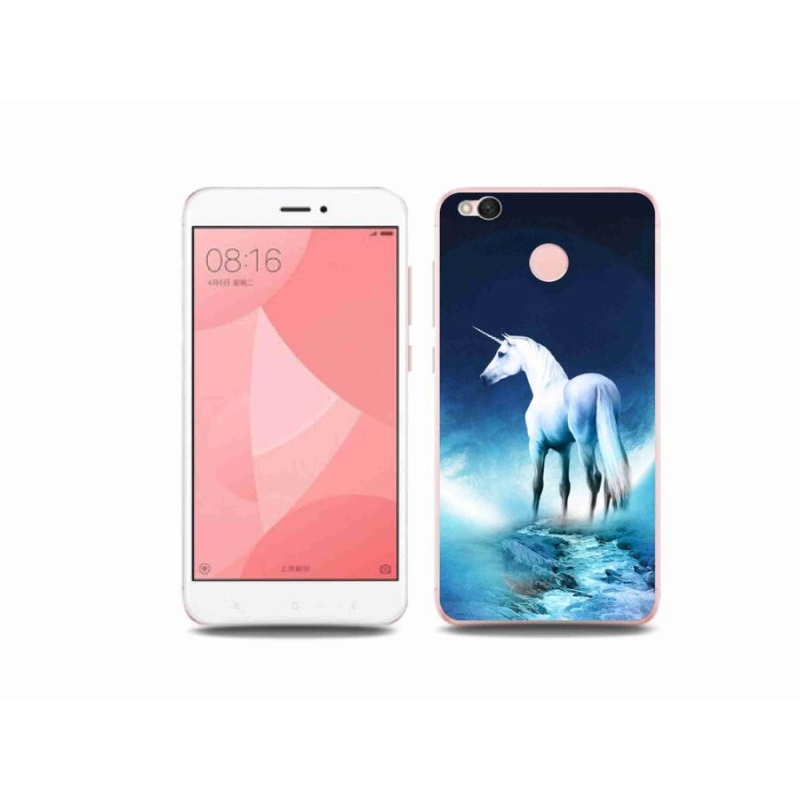 Gél borítás mmCase a Xiaomi Redmi 4X-hez - fehér egyszarvú