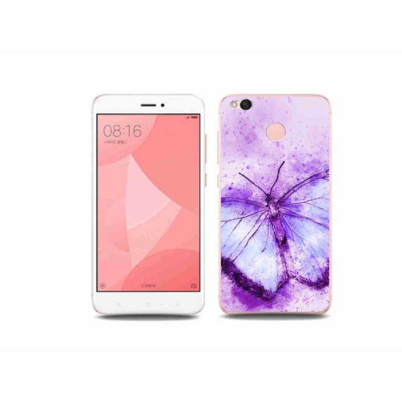 Gél borítás mmCase a Xiaomi Redmi 4X-hez - lila pillangó