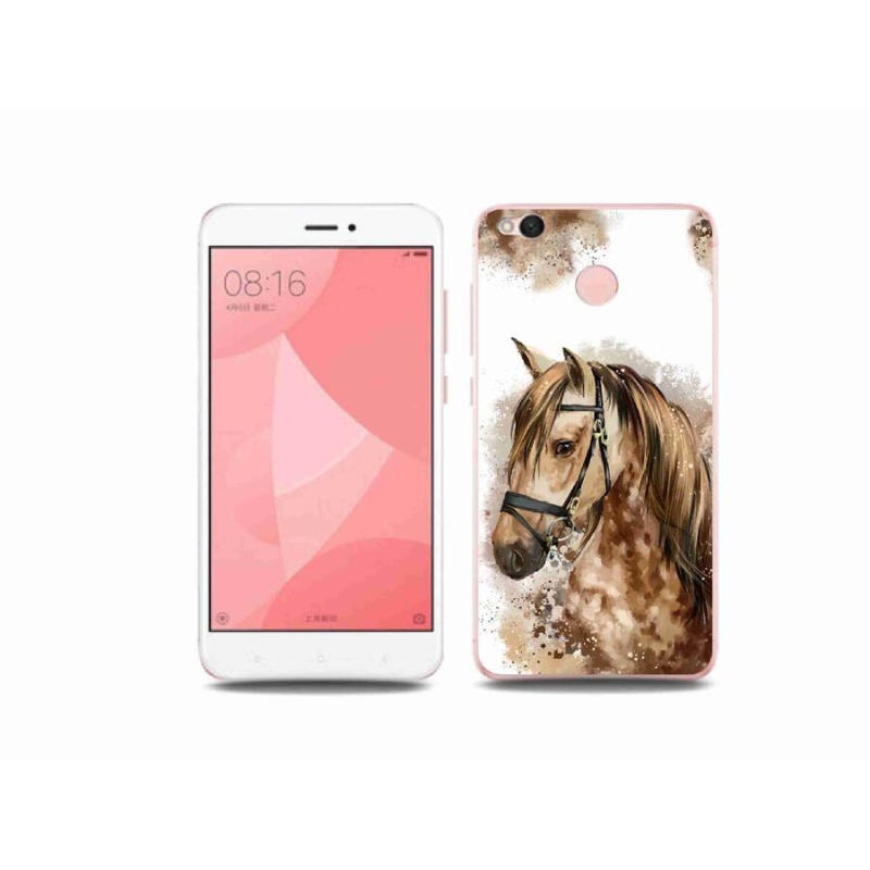 Gél borítás mmCase a Xiaomi Redmi 4X-hez - barna rajzfilm ló