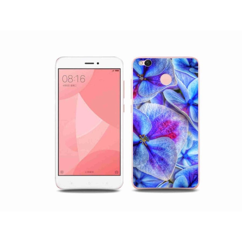 Gél borító mmCase a Xiaomi Redmi 4X-hez - kék virágok 1