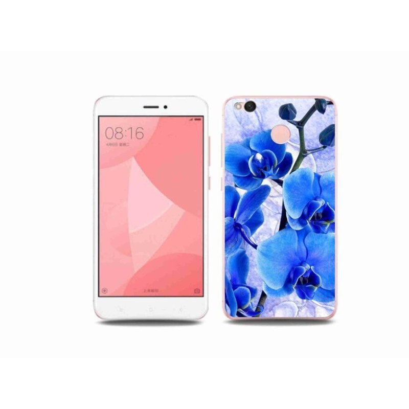 Gél borítás mmCase a Xiaomi Redmi 4X-hez - kék virágok