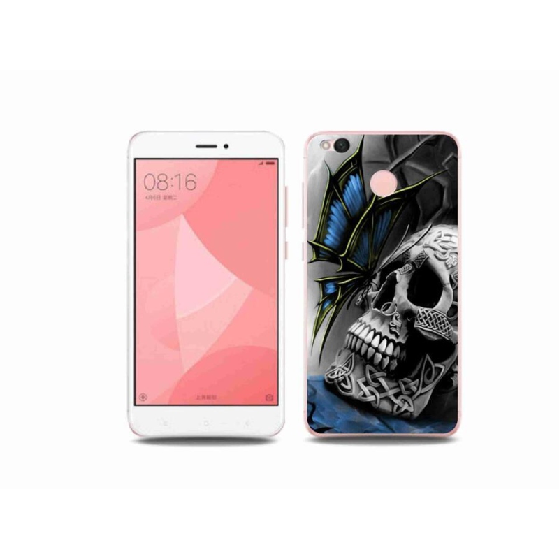 Gél borítás mmCase a Xiaomi Redmi 4X-hez - pillangó és koponya