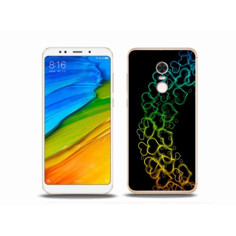 Gél borítás mmCase a Xiaomi Redmi 5 Plus számára - színes szívek
